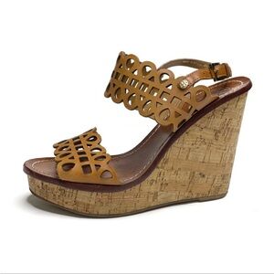 EUC Tory Burch Nori Laser Cut Wedge size 9